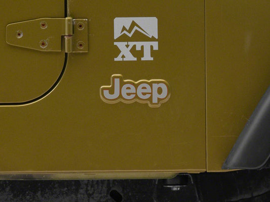 Jeep Licensed by RedRock Side Logo; Silver (87-18 Jeep Wrangler YJ, TJ & JK)