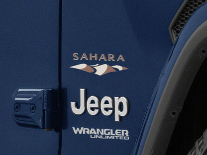 Jeep Licensed by RedRock Sahara Logo; Dark (87-18 Jeep Wrangler YJ, TJ & JK)