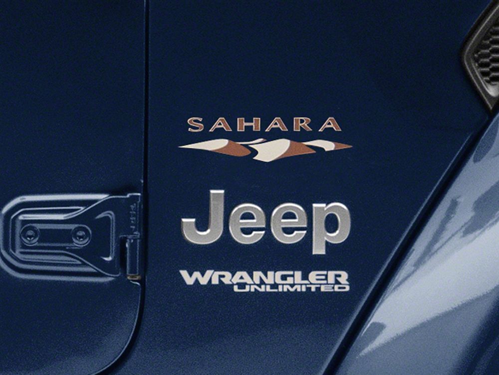 Jeep Licensed by RedRock Sahara Logo; Dark (87-18 Jeep Wrangler YJ, TJ & JK)