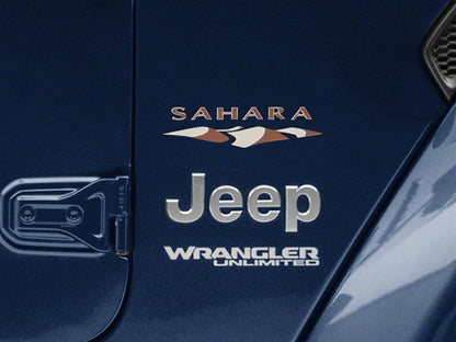 Jeep Licensed by RedRock Sahara Logo; Dark (87-18 Jeep Wrangler YJ, TJ & JK)