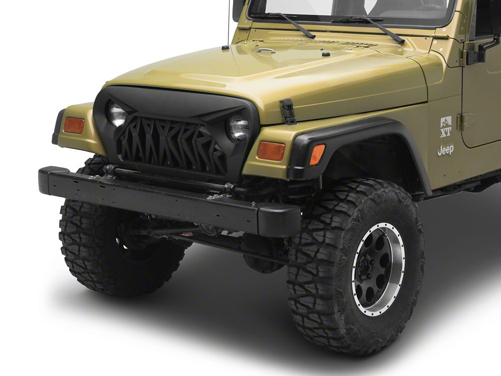 RedRock Shark Grille; Matte Black (97-06 Jeep Wrangler TJ)