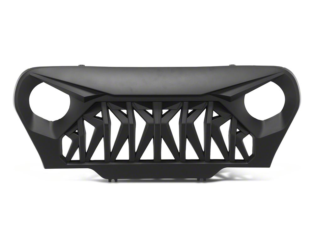 RedRock Shark Grille; Matte Black (97-06 Jeep Wrangler TJ)