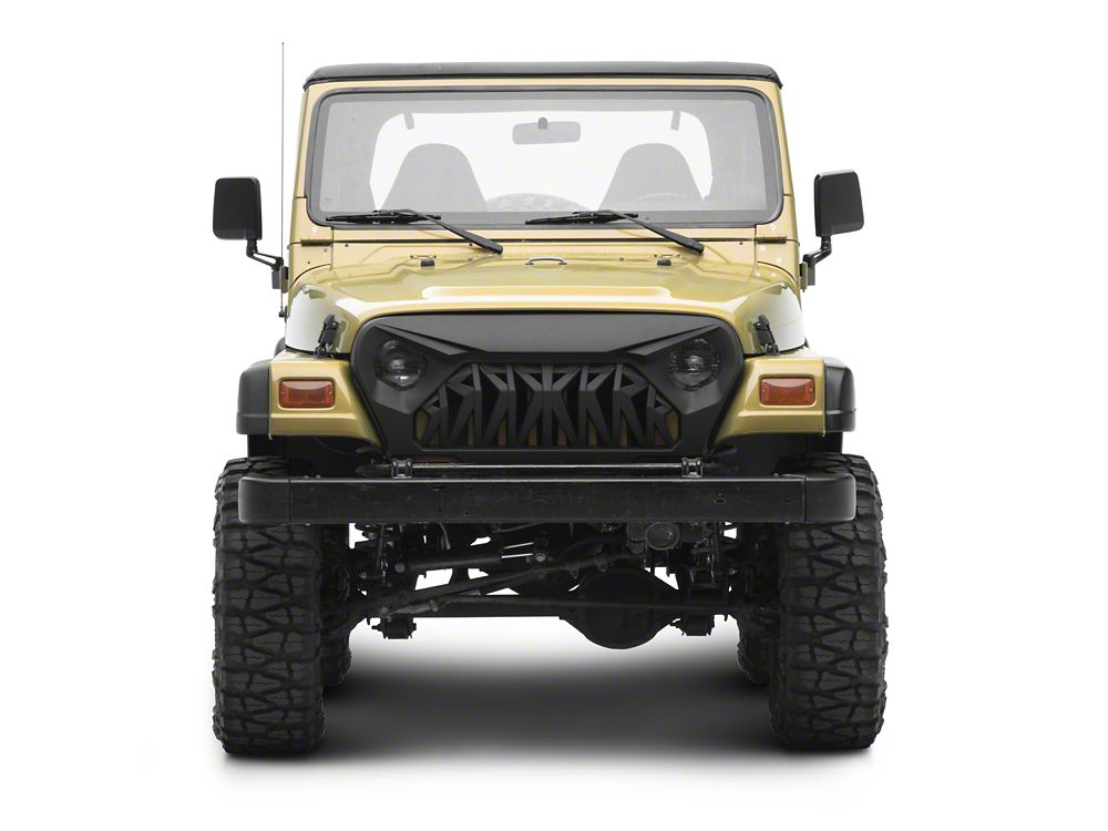 RedRock Shark Grille; Matte Black (97-06 Jeep Wrangler TJ)