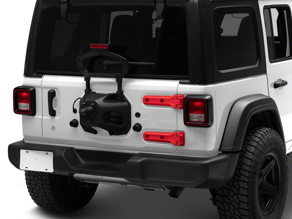 RedRock Tailgate Hinge Cover Kit; Red (18-25 Jeep Wrangler JL)