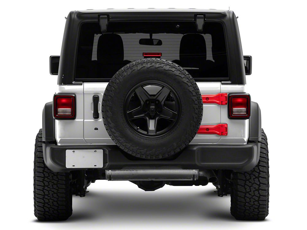 RedRock Tailgate Hinge Cover Kit; Red (18-25 Jeep Wrangler JL)