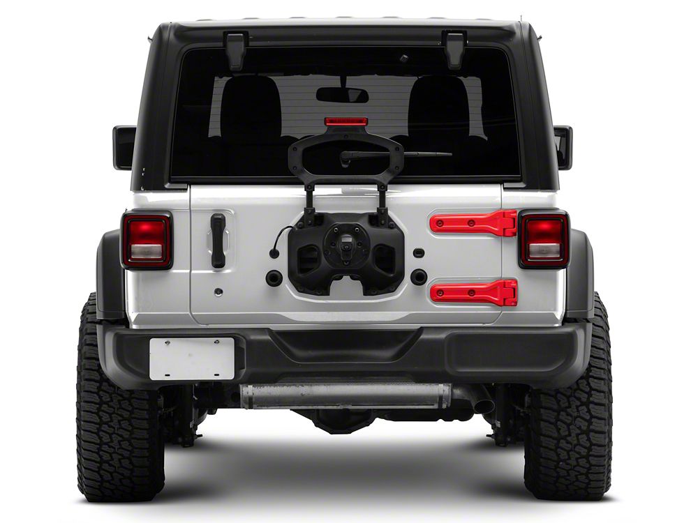RedRock Tailgate Hinge Cover Kit; Red (18-25 Jeep Wrangler JL)