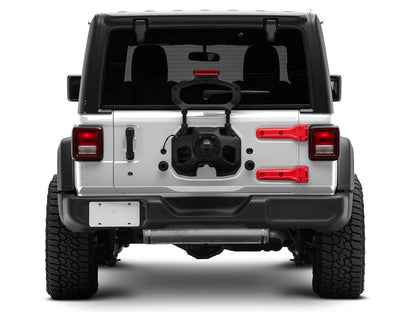 RedRock Tailgate Hinge Cover Kit; Red (18-25 Jeep Wrangler JL)
