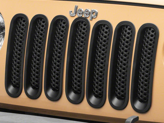 RedRock Mesh Grille Inserts; Matte Black (07-18 Jeep Wrangler JK)