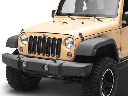 RedRock Mesh Grille Inserts; Matte Black (07-18 Jeep Wrangler JK)