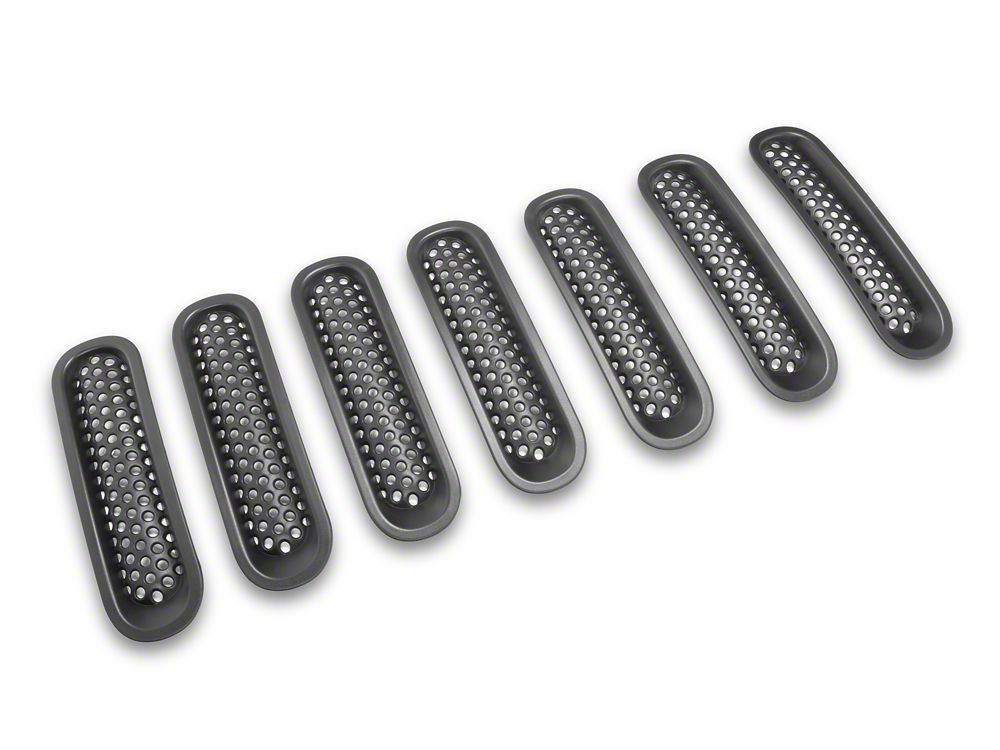 RedRock Mesh Grille Inserts; Matte Black (07-18 Jeep