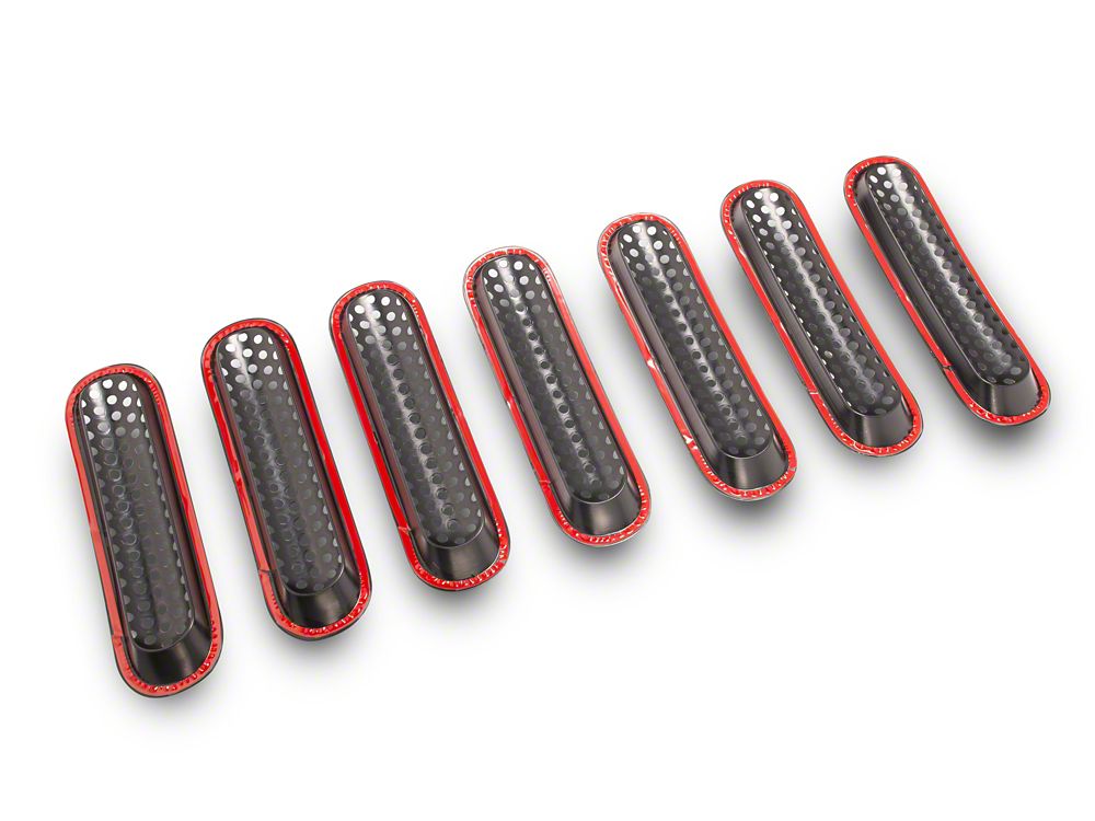 RedRock Mesh Grille Inserts; Matte Black (07-18 Jeep Wrangler JK)