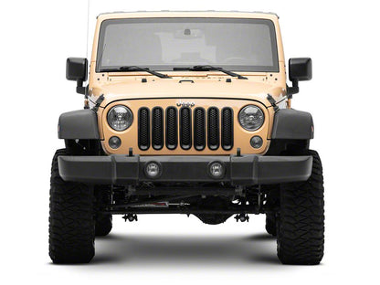 RedRock Mesh Grille Inserts; Matte Black (07-18 Jeep Wrangler JK)