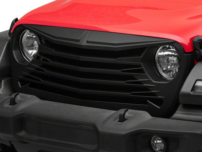 RedRock Tomahawk Grille; Matte Black (18-25 Jeep Wrangler JL)