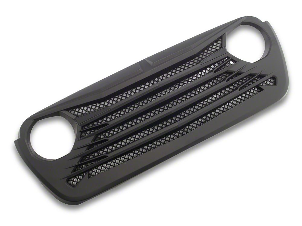 RedRock Tomahawk Grille; Matte Black (18-25 Jeep Wrangler JL)