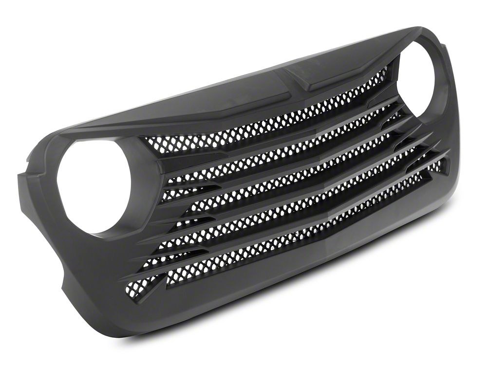 RedRock Tomahawk Grille; Matte Black (18-25 Jeep Wrangler JL)