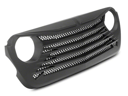 RedRock Tomahawk Grille; Matte Black (18-25 Jeep Wrangler JL)