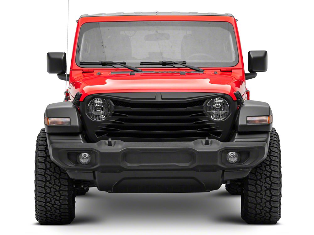 RedRock Tomahawk Grille; Matte Black (18-25 Jeep Wrangler JL)