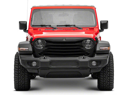 RedRock Tomahawk Grille; Matte Black (18-25 Jeep Wrangler JL)