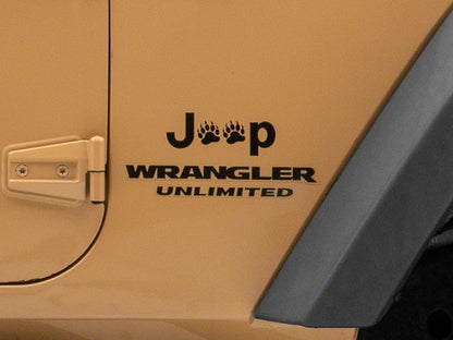 Jeep Licensed by RedRock Jeep Paw Side Logo; Gloss Black (87-18 Jeep Wrangler YJ, TJ & JK)