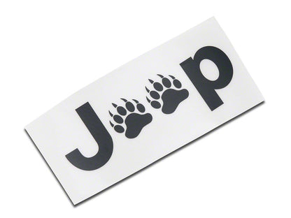 Jeep Licensed by RedRock Jeep Paw Side Logo; Matte Black (87-18 Jeep Wrangler YJ, TJ & JK)