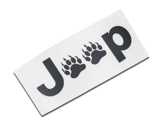 Jeep Licensed by RedRock Jeep Paw Side Logo; Matte Black (87-18 Jeep Wrangler YJ, TJ & JK)