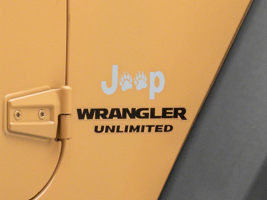 Jeep Licensed by RedRock Jeep Paw Side Logo; Silver (87-18 Jeep Wrangler YJ, TJ & JK)