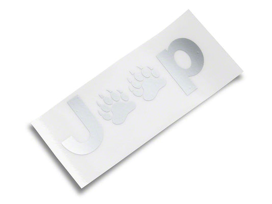 Jeep Licensed by RedRock Jeep Paw Side Logo; Silver (87-18 Jeep Wrangler YJ, TJ & JK)
