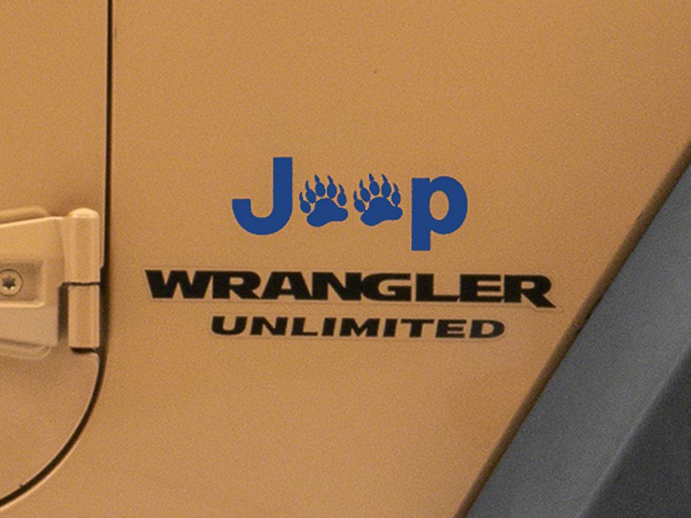 Jeep Licensed by RedRock Jeep Paw Side Logo; Blue (87-18 Jeep Wrangler YJ, TJ & JK)