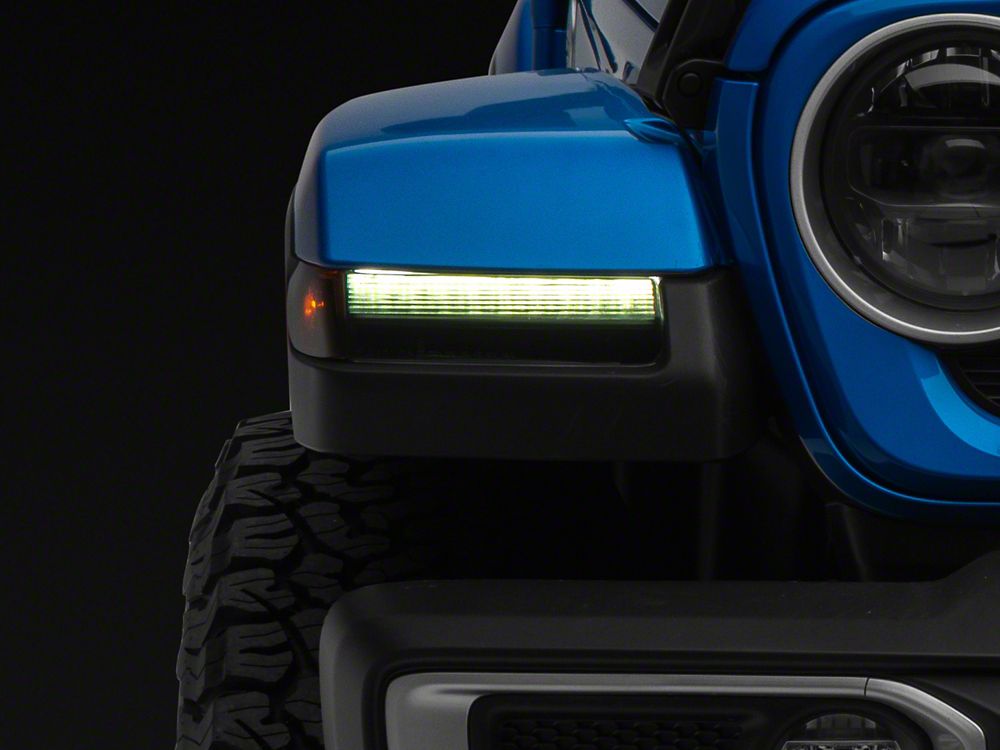 RedRock Fender Turn Signal Light Covers; Smoked (18-25 Jeep Wrangler JL w/ LED Fender Lights)