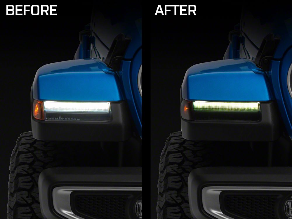RedRock Fender Turn Signal Light Covers; Smoked (18-25 Jeep Wrangler JL w/ LED Fender Lights)