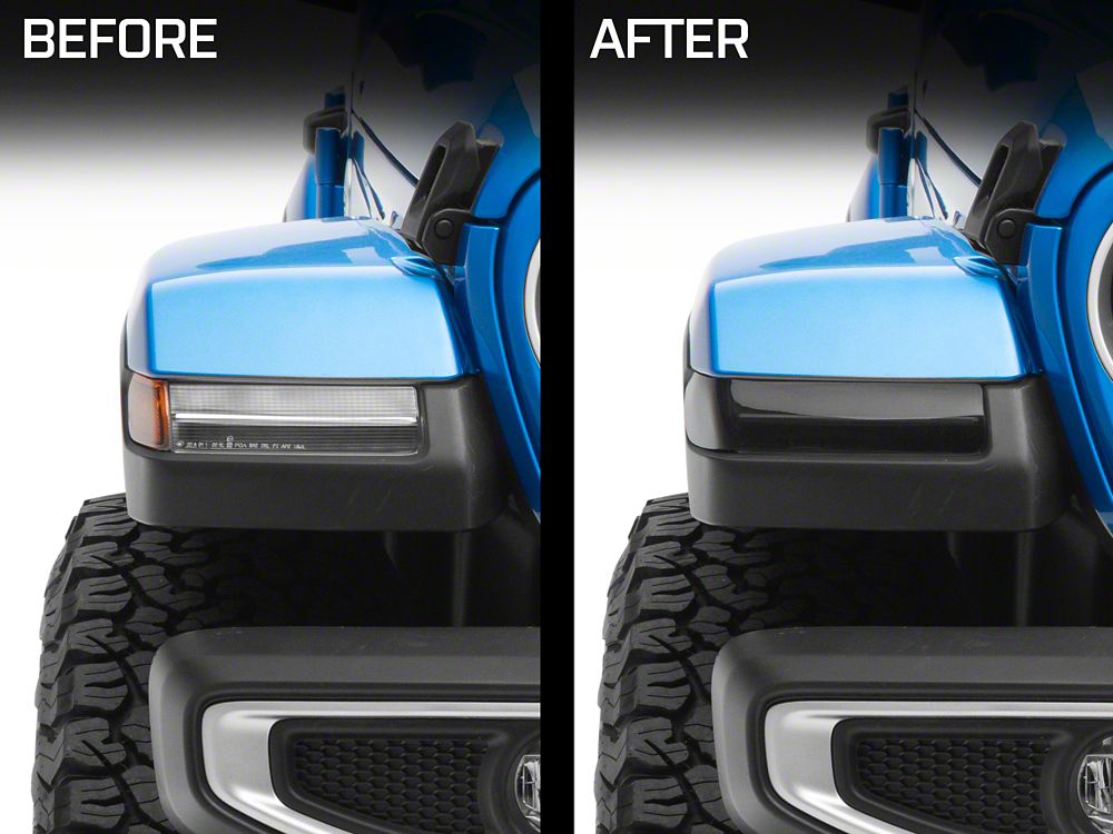 RedRock Fender Turn Signal Light Covers; Smoked (18-25 Jeep Wrangler JL w/ LED Fender Lights)