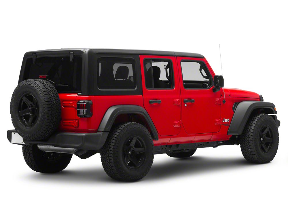 RedRock ABS Tail Light Guard; Textured Black (18-25 Jeep Wrangler JL w/ Factory Halogen Tail Lights)