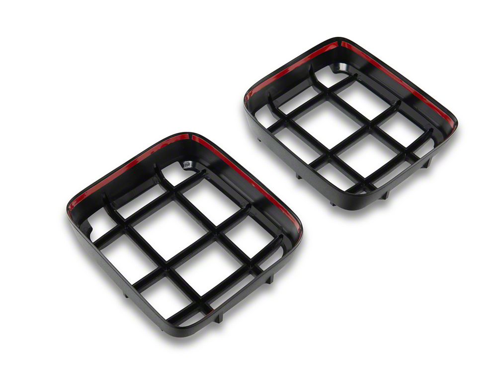 RedRock ABS Tail Light Guard; Textured Black (18-25 Jeep Wrangler JL w/ Factory Halogen Tail Lights)