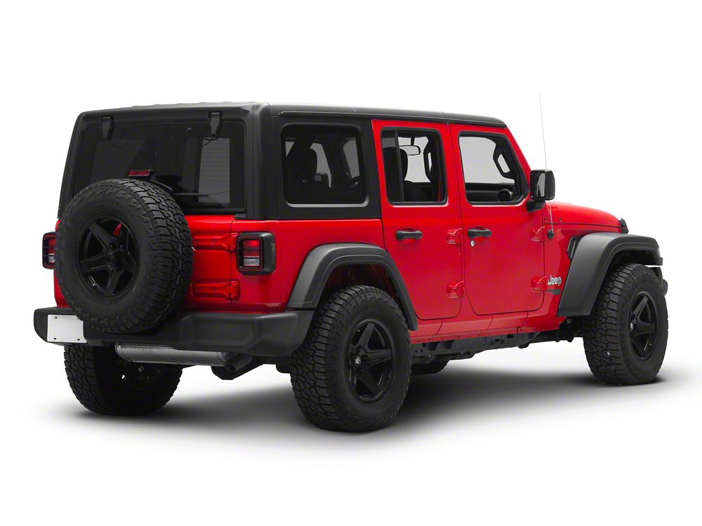 RedRock Steel Tail Light Guard; Gloss Black (18-25 Jeep Wrangler JL w/ Factory Halogen Tail Lights)