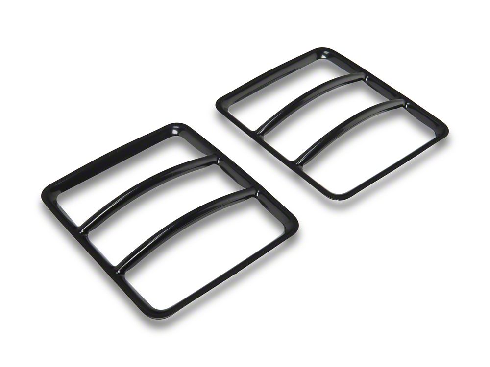 RedRock Steel Tail Light Guard; Gloss Black (18-25 Jeep Wrangler JL w/ Factory Halogen Tail Lights)
