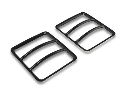 RedRock Steel Tail Light Guard; Gloss Black (18-25 Jeep Wrangler JL w/ Factory Halogen Tail Lights)