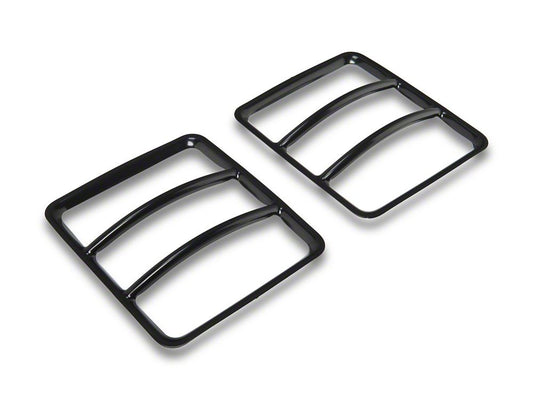 RedRock Steel Tail Light Guard; Gloss Black (18-25 Jeep Wrangler JL w/ Factory Halogen Tail Lights)