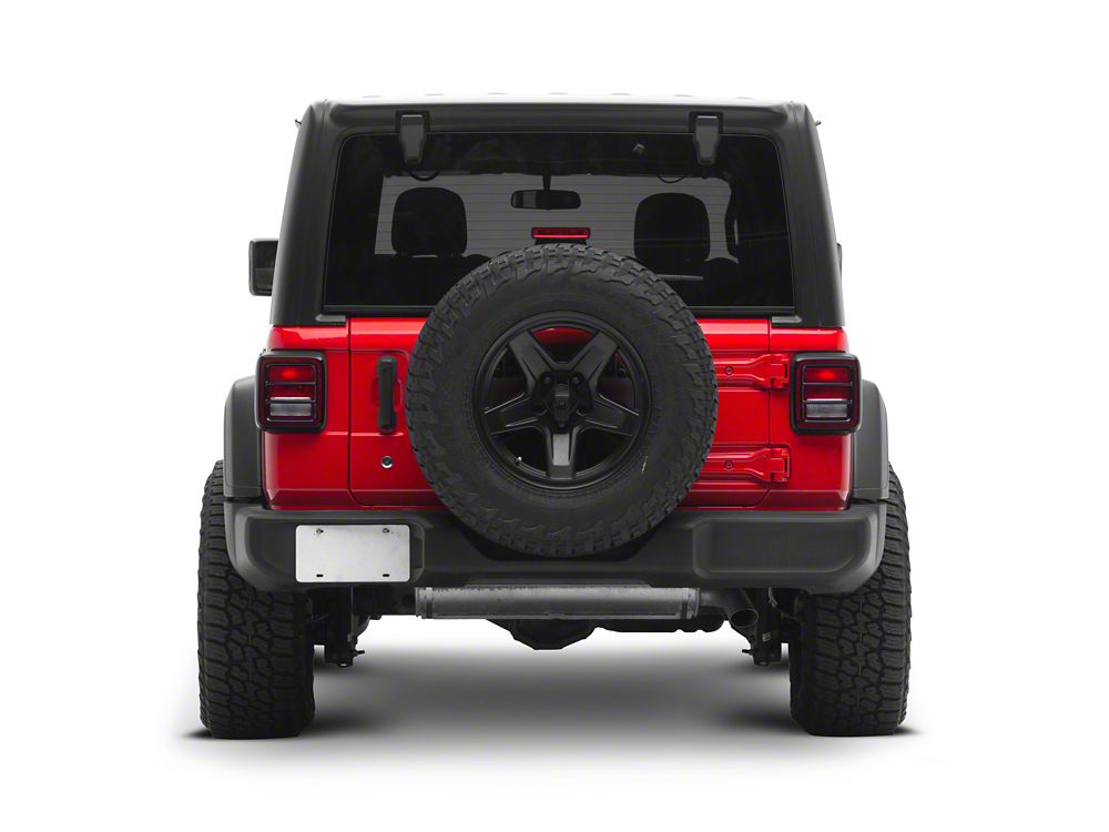 RedRock Steel Tail Light Guard; Gloss Black (18-25 Jeep Wrangler JL w/ Factory Halogen Tail Lights)