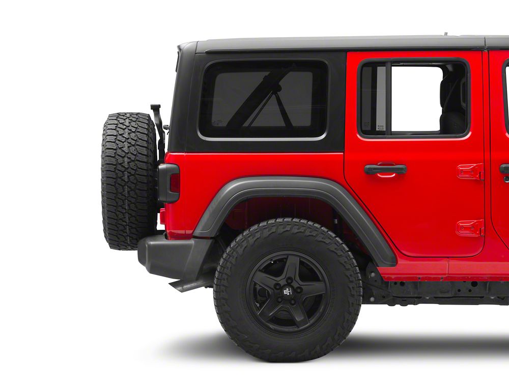RedRock Steel Tail Light Guard; Gloss Black (18-25 Jeep Wrangler JL w/ Factory Halogen Tail Lights)