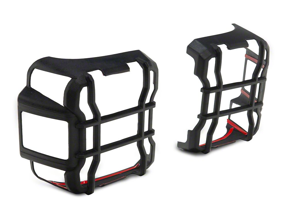 RedRock ABS Tail Light Guard; Textured Black (18-25 Jeep Wrangler JL w/ Factory LED Tail Lights)