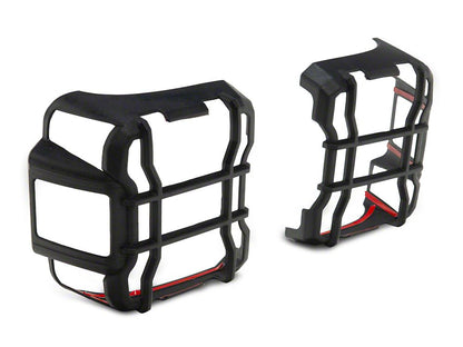 RedRock ABS Tail Light Guard; Textured Black (18-25 Jeep Wrangler JL w/ Factory LED Tail Lights)