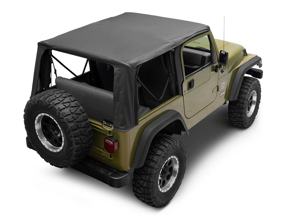 RedRock OE-Style Replacement Soft Top; Black Denim (97-06 Jeep Wrangler TJ, Excluding Unlimited)