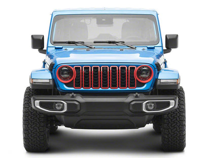 RedRock Grille Inserts; Red (24-25 Jeep Wrangler JL Rubicon, Sahara)