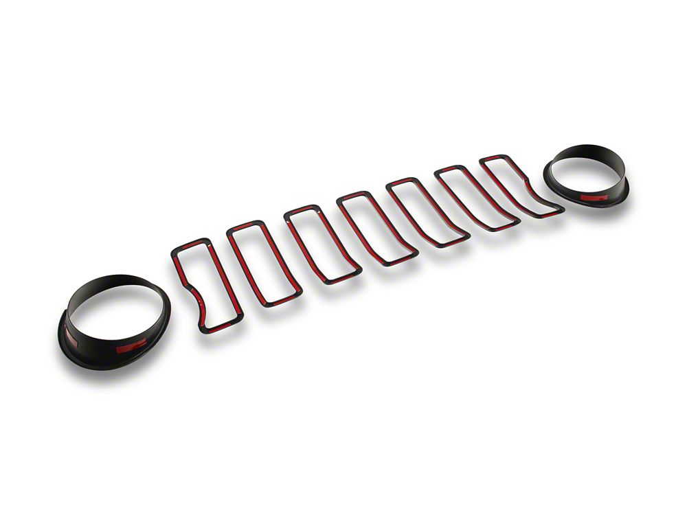 RedRock Grille Inserts; Black (24-25 Jeep Wrangler JL Rubicon, Sahara)