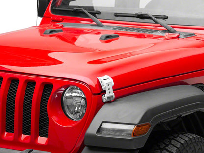RedRock Billet Hood Catch Kit; White (07-25 Jeep Wrangler JK & JL)
