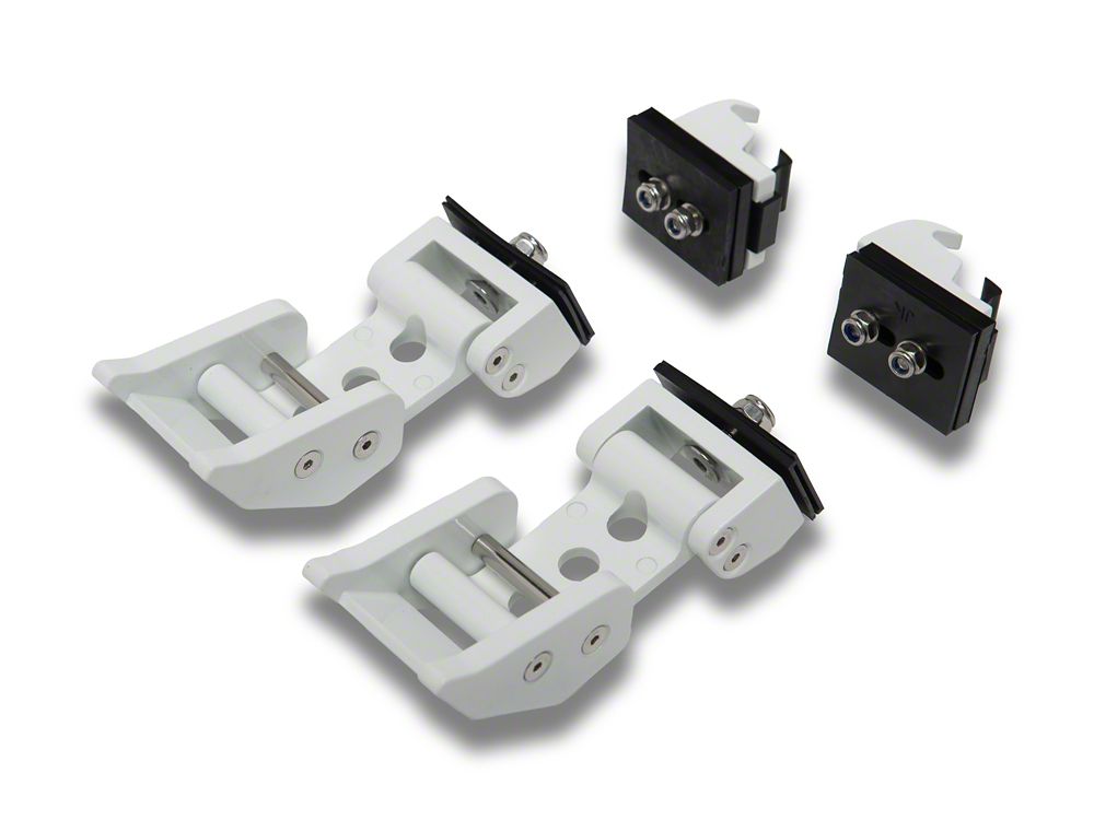 RedRock Billet Hood Catch Kit; White (07-25 Jeep Wrangler JK & JL)