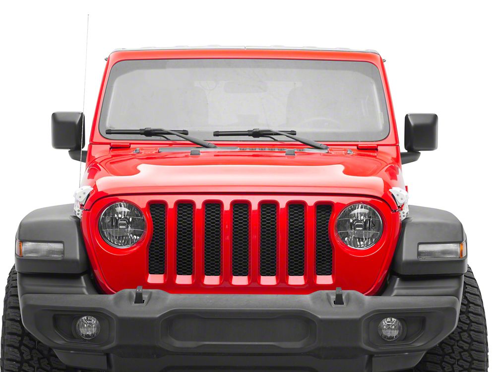 RedRock Billet Hood Catch Kit; White (07-25 Jeep Wrangler JK & JL)