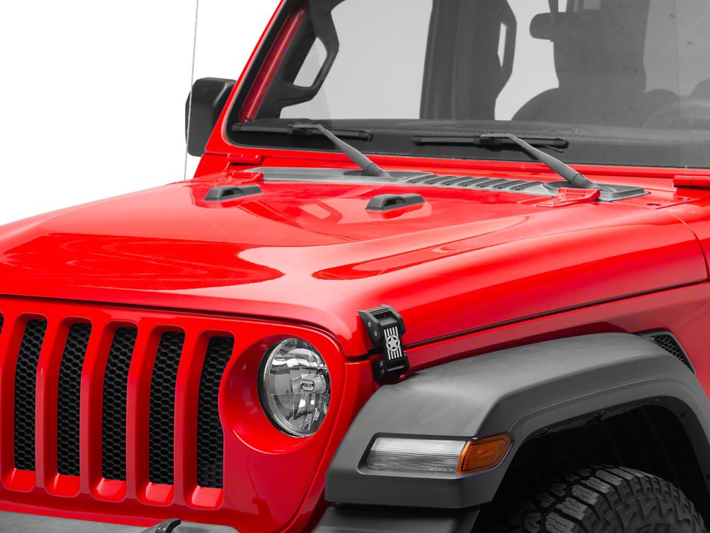RedRock Billet Hood Catch Kit; Star (07-25 Jeep Wrangler JK & JL)