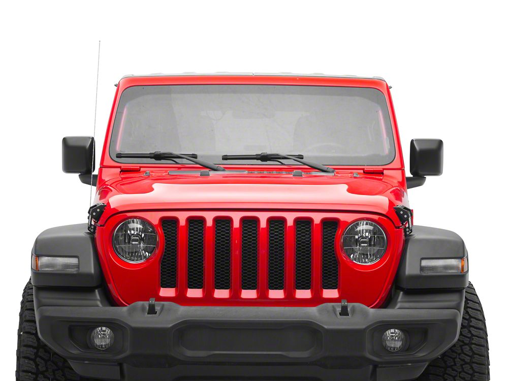 RedRock Billet Hood Catch Kit; Star (07-25 Jeep Wrangler JK & JL)
