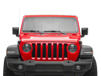 RedRock Billet Hood Catch Kit; Star (07-25 Jeep Wrangler JK & JL)